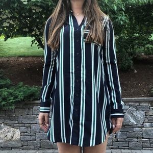 striped collared button down dress!